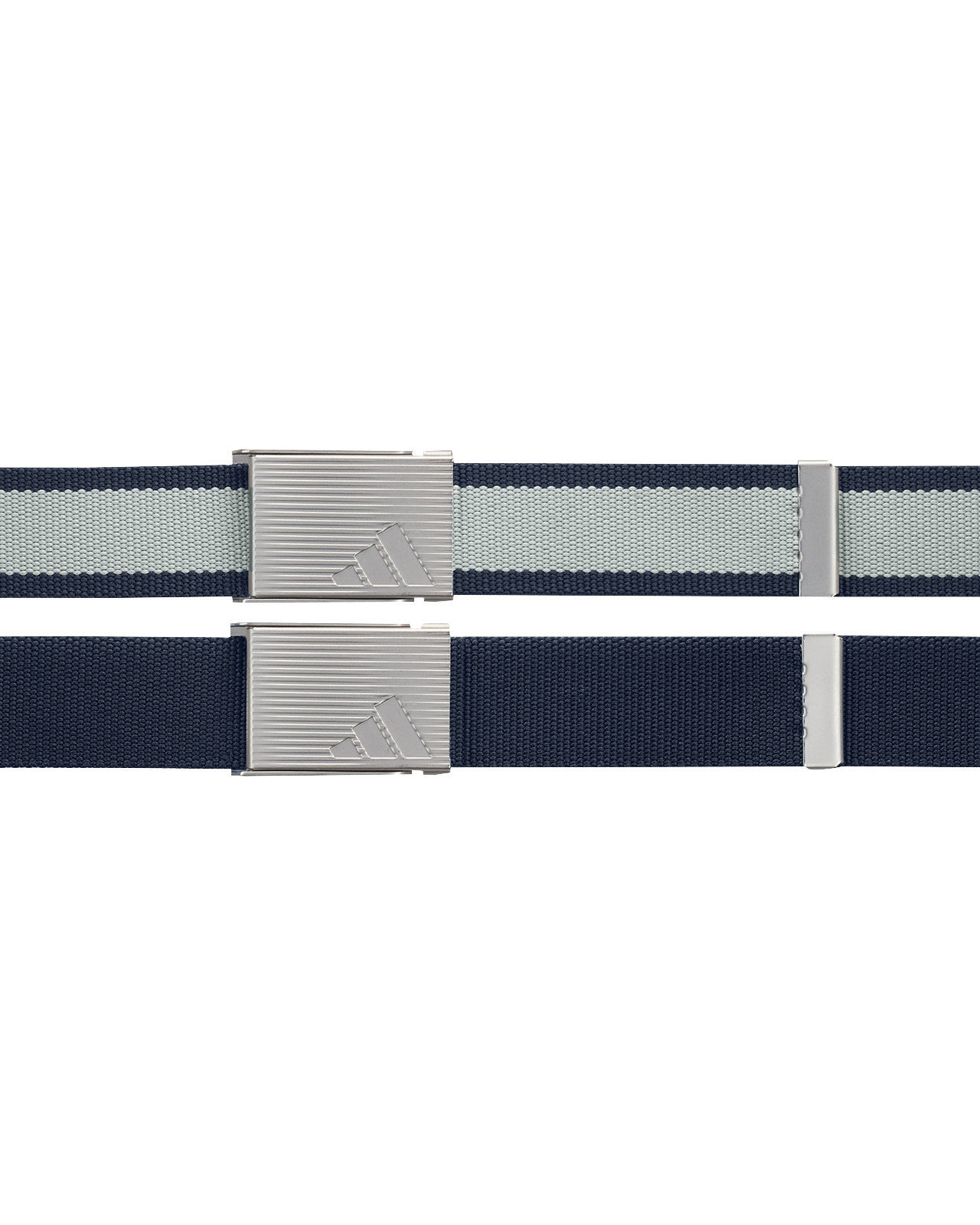 Reversible striped webbing, Belte, Herre - collegiate_navy_wonder_silver_