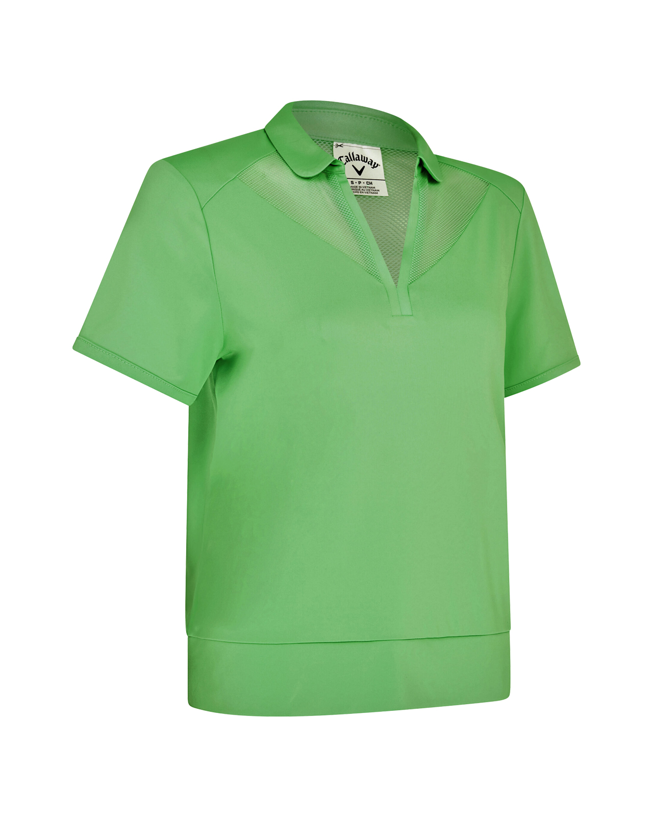 Waist Length Mesh Detail, Ermeløs polo, Dame - spring_bouquet