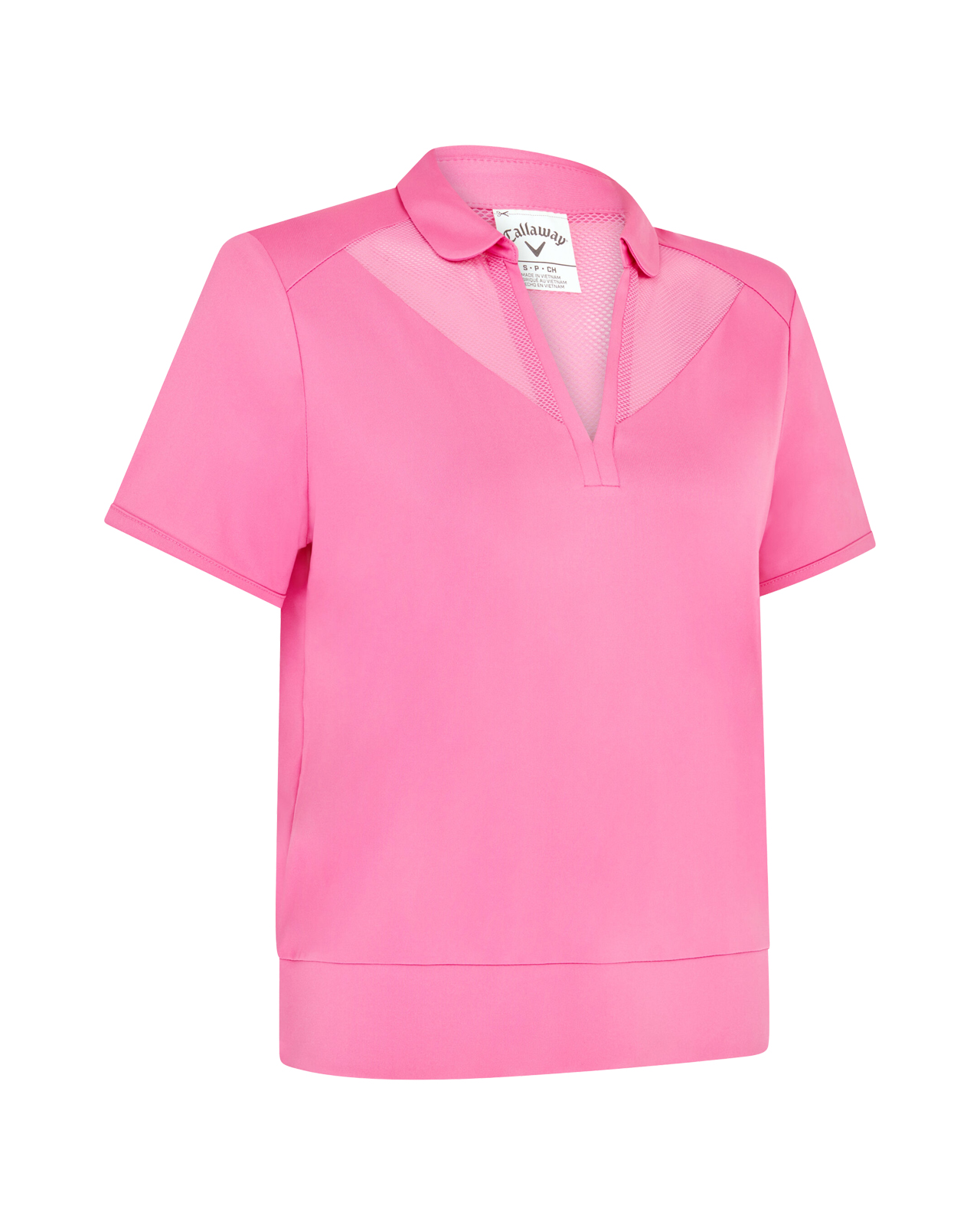 Waist Length Mesh Detail, Ermeløs polo, Dame - cheeky_pink