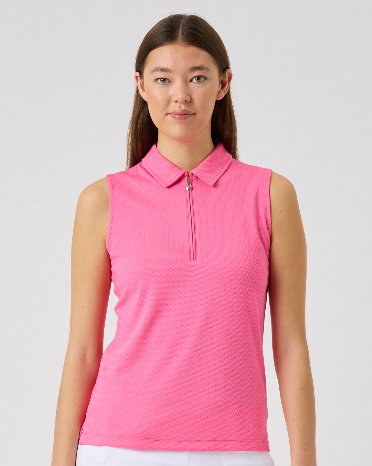 Peoria, Ermeløs Polo, Dame - radiant_pink