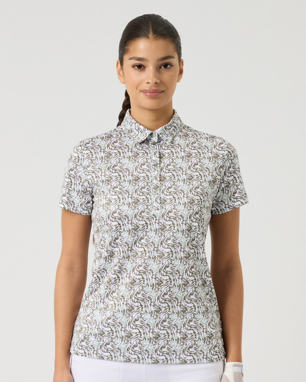Dull Printed, Polo, Dame - abstract_swirl