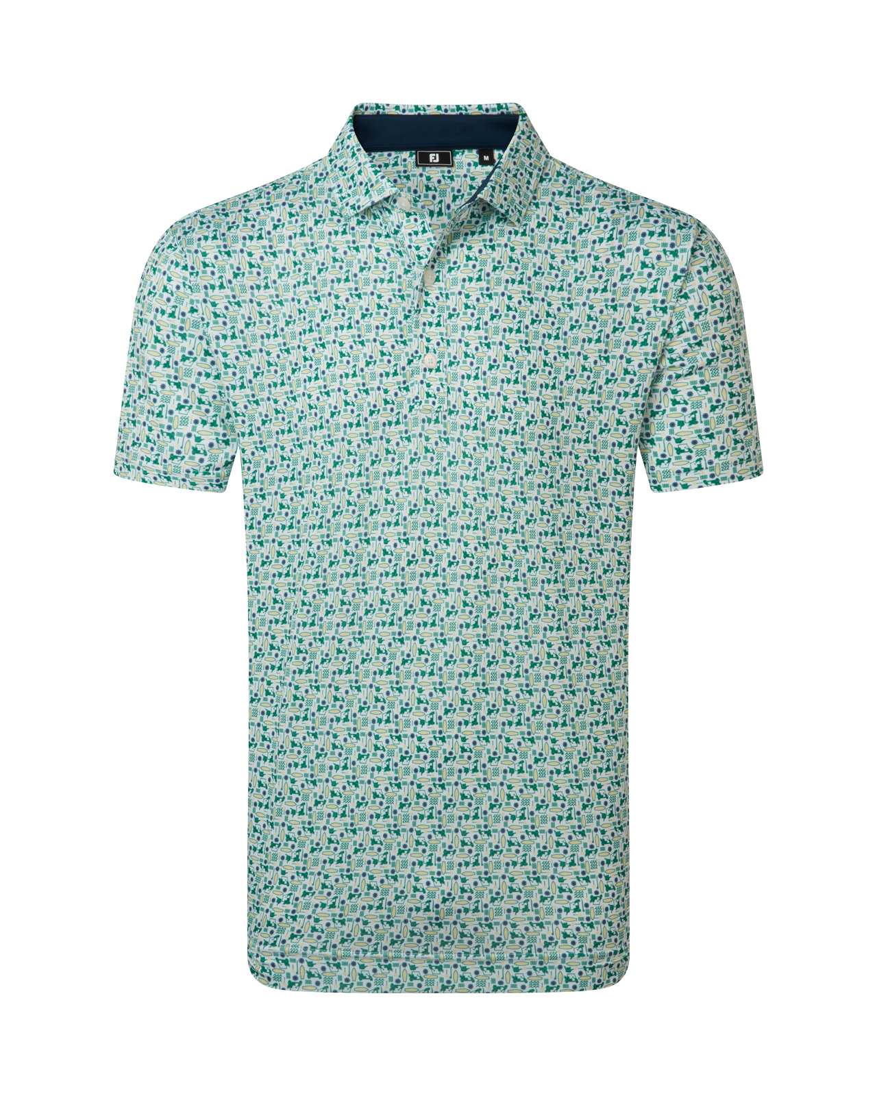 Surfs Up Print, Polo, Herre - green_white_sun_navy