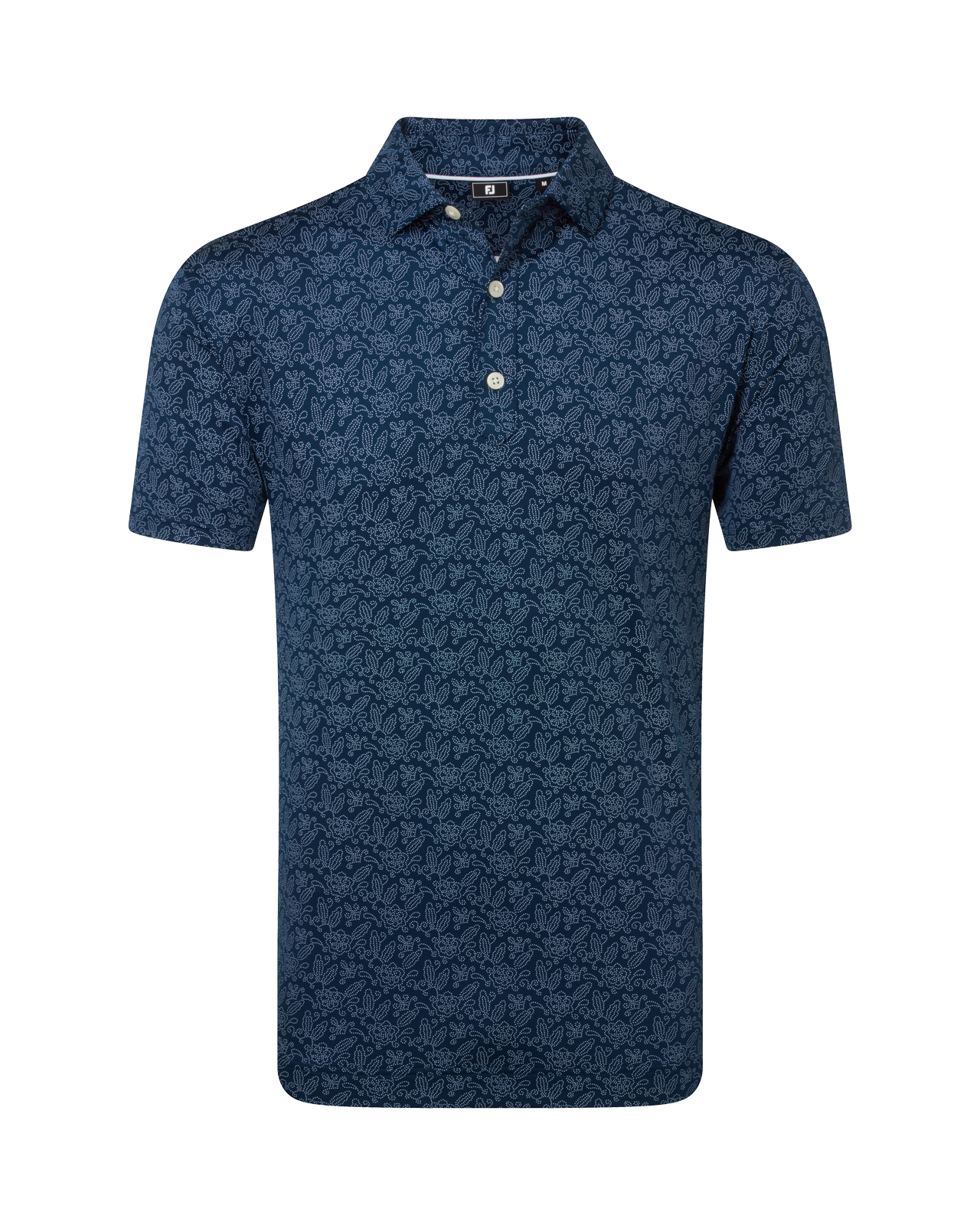 Wingtip Floral, Polo, Herre - navy_white