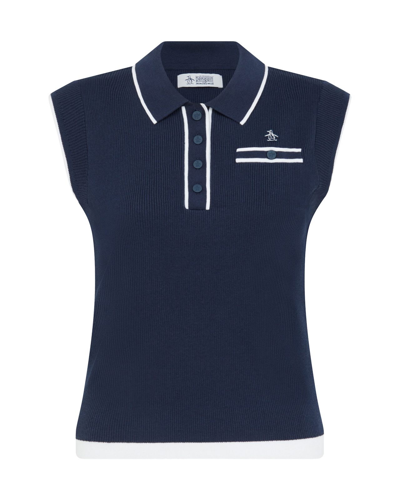 Waist Length, Ermeløs polo, Dame - black_iris