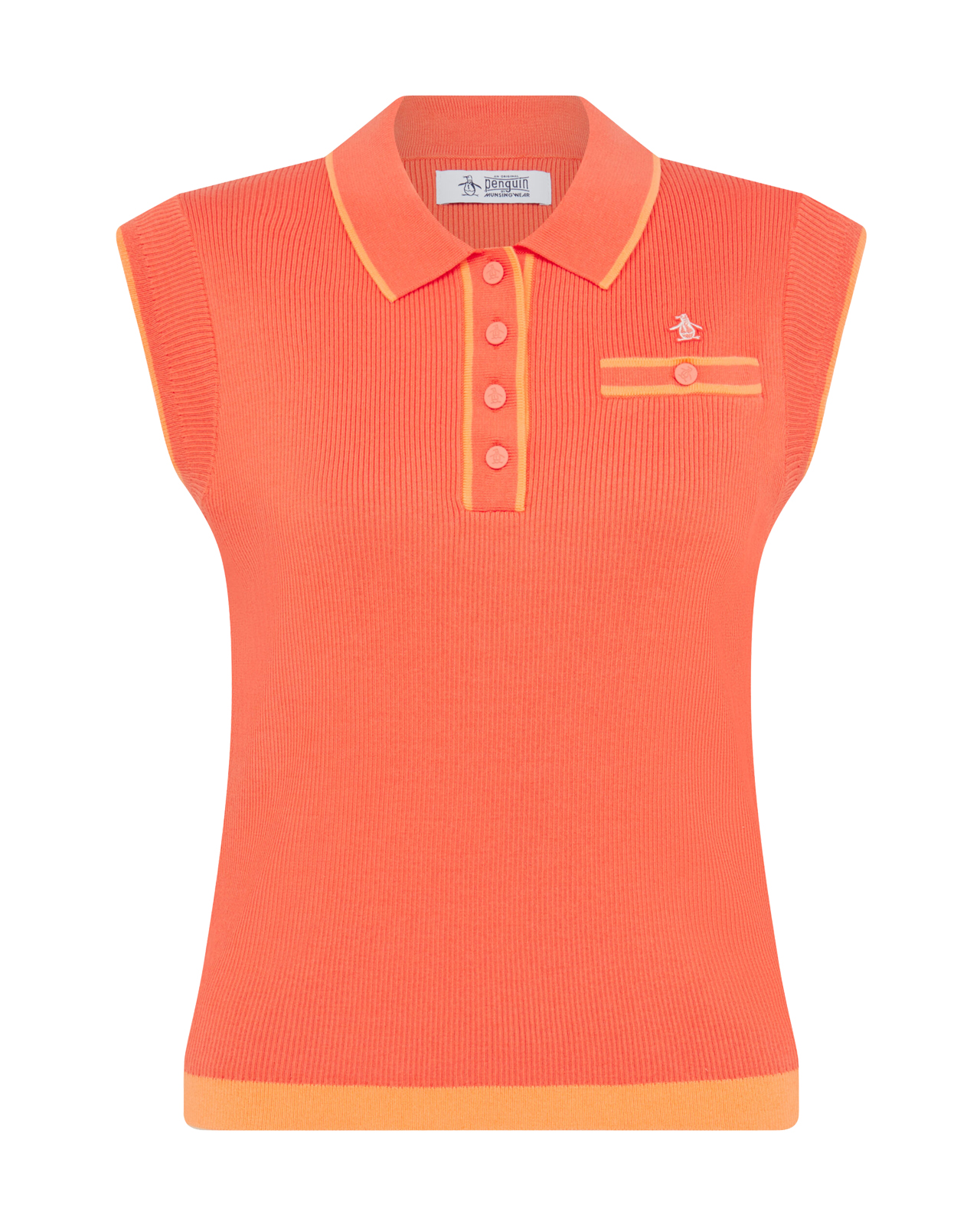 Waist Length, Ermeløs polo, Dame - coral_quartz