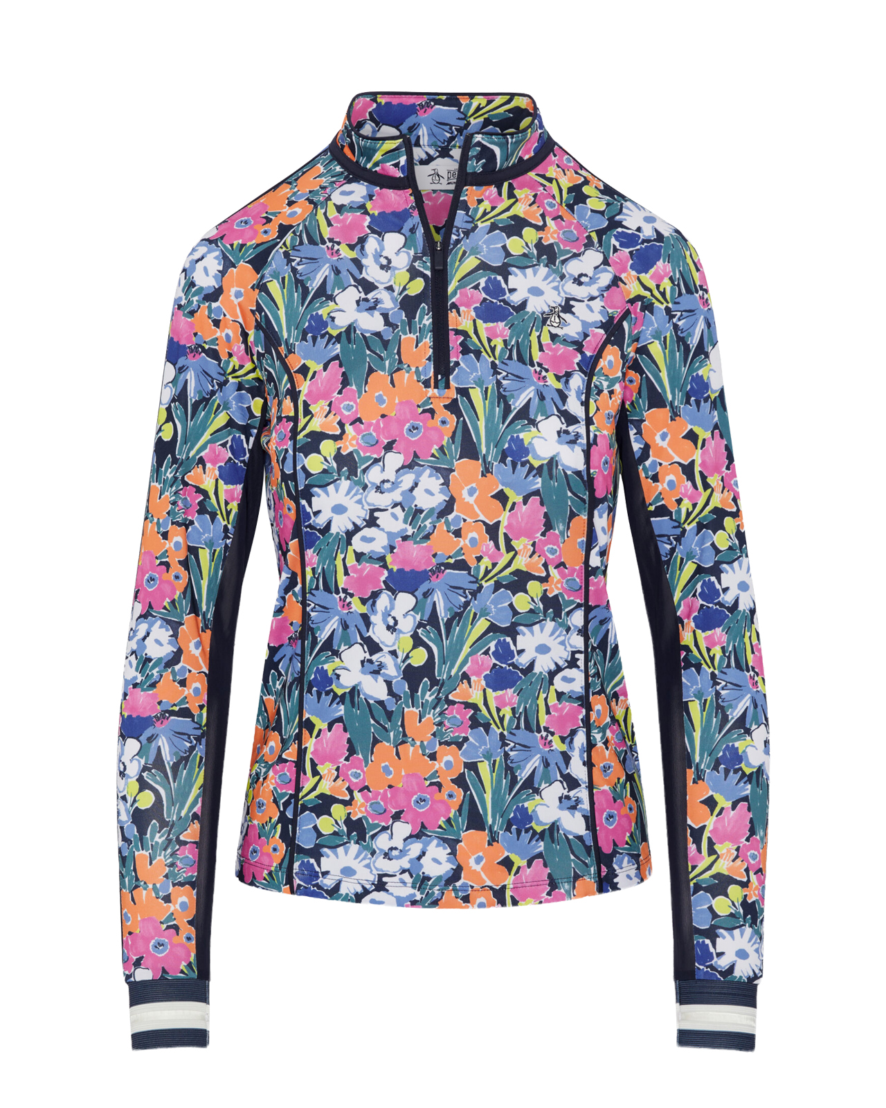 Sun protection with piping, Topp, Dame - black_iris