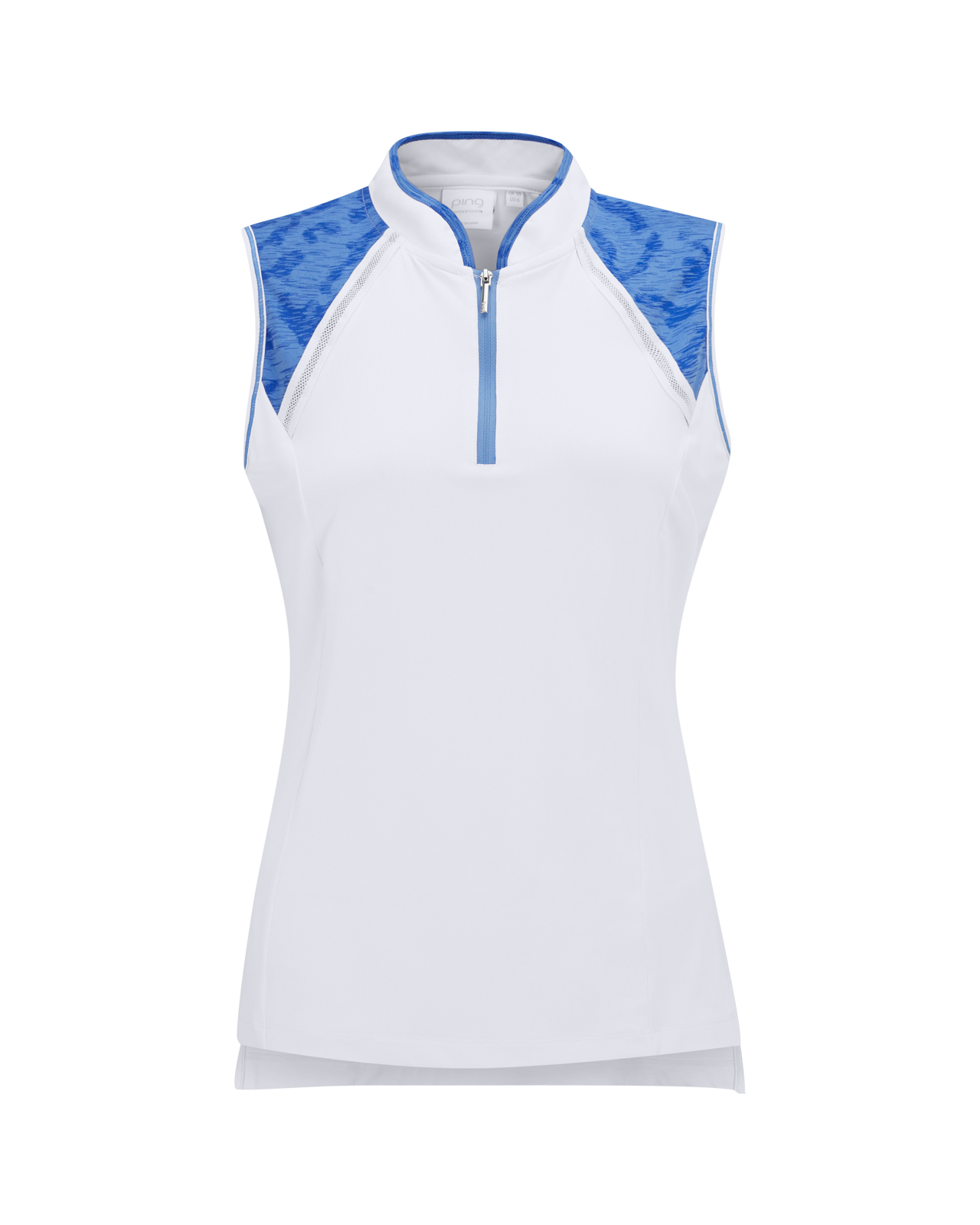 Nala, Ermeløs Polo, Dame - white_cornflower_blue