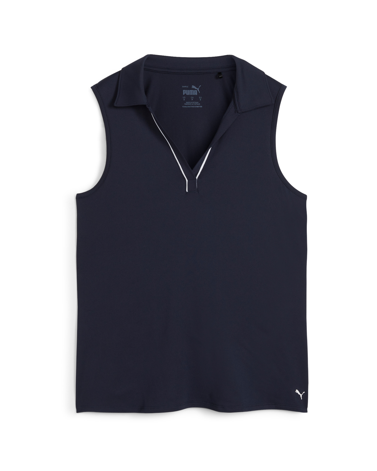 Cloudspun Piped, Ermeløs Polo, Dame - deep_navy