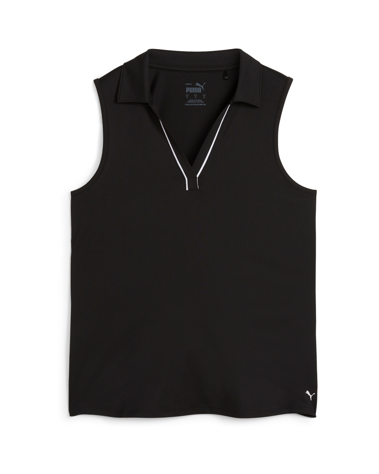 Cloudspun Piped, Ermeløs Polo, Dame - black