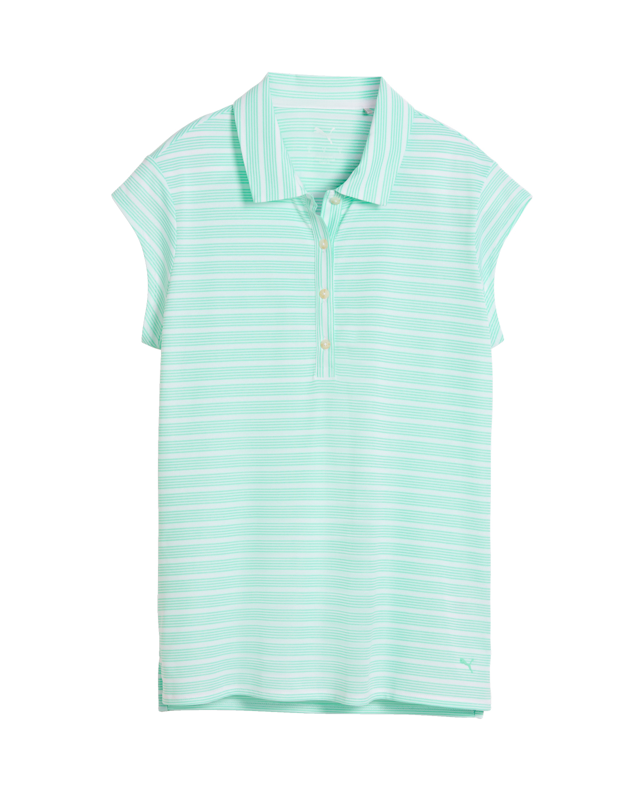 Stripe Cap Sleeve, Polo, Dame - white_glow_mint_jelly