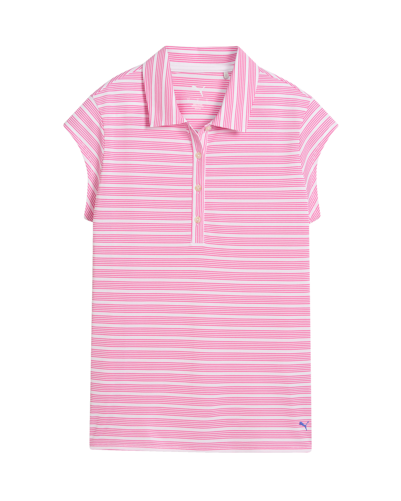 Stripe Cap Sleeve, Polo, Dame - white_glow_pink_opal