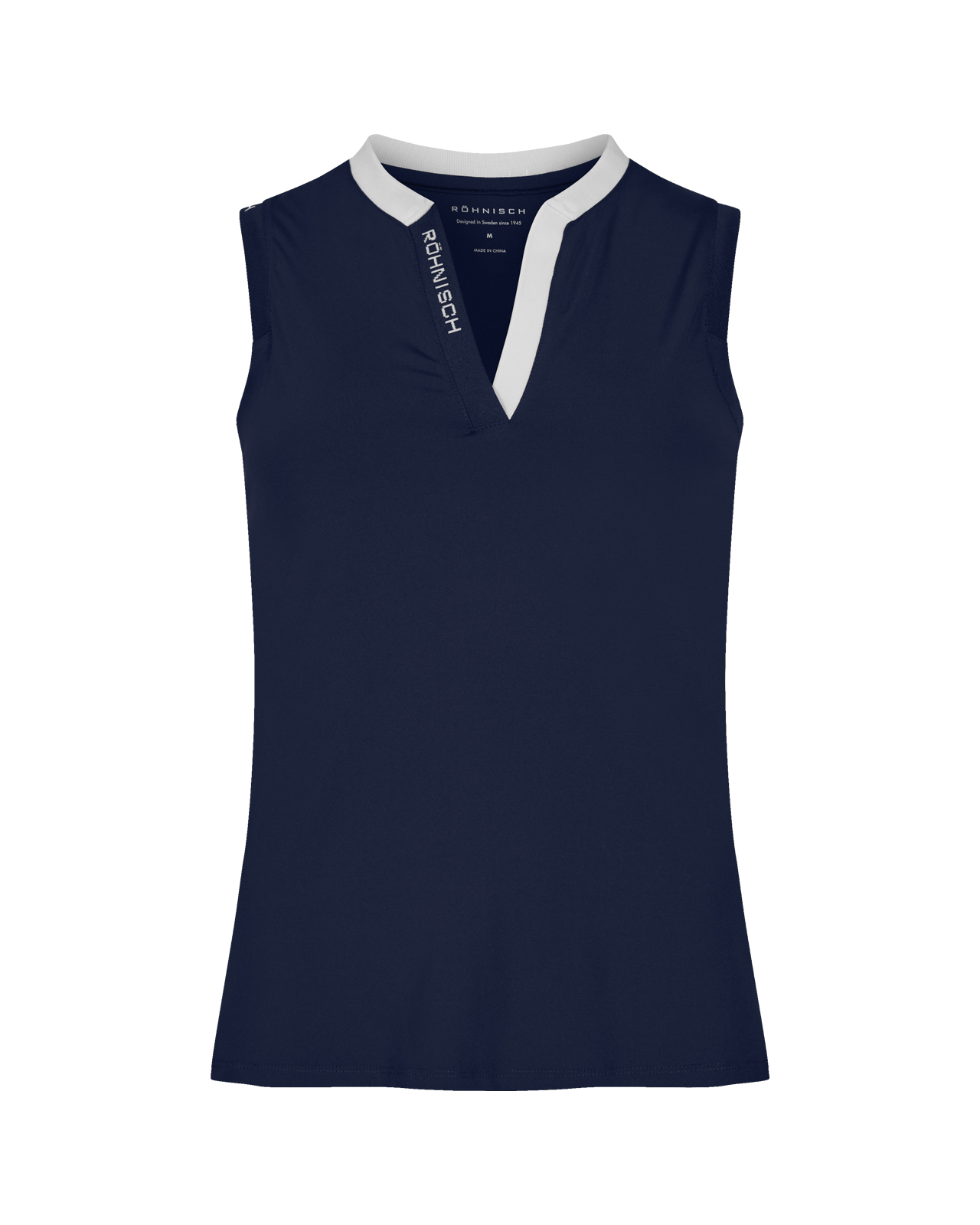 Abby, Ermeløs polo, Dame - navy_white