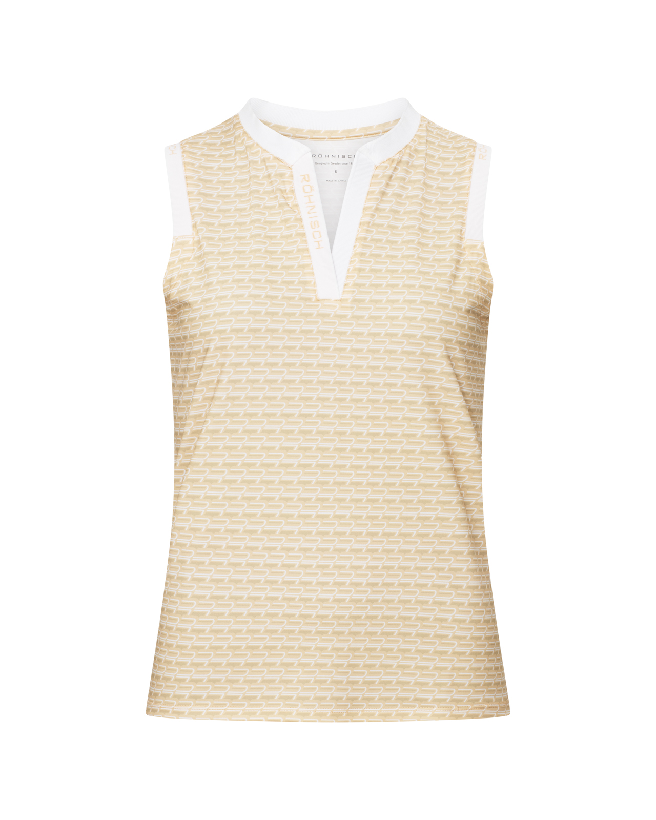 Abby, Ermeløs polo, Dame - monogram_peach