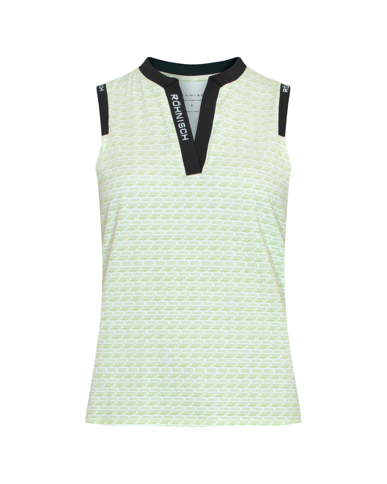 Abby, Ermeløs polo, Dame - monogram_green_ash