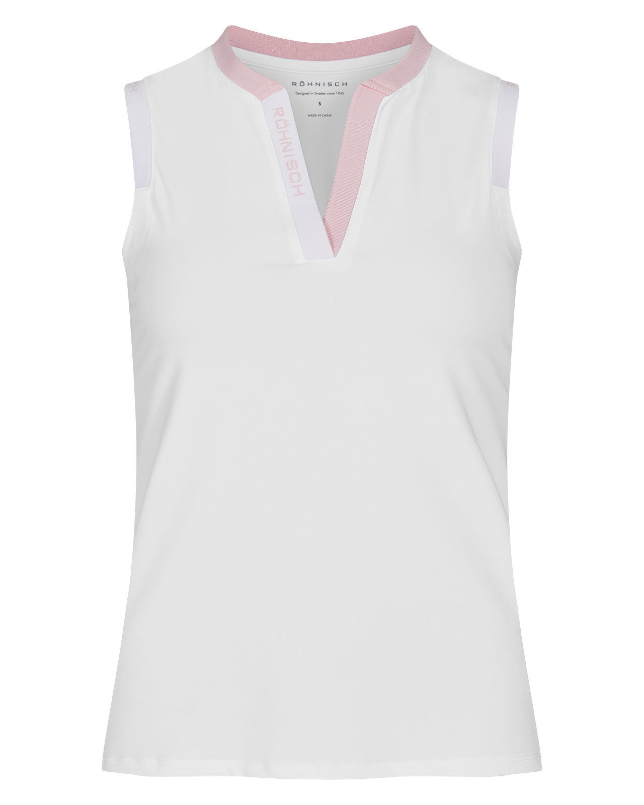 Abby, Ermeløs polo, Dame - white