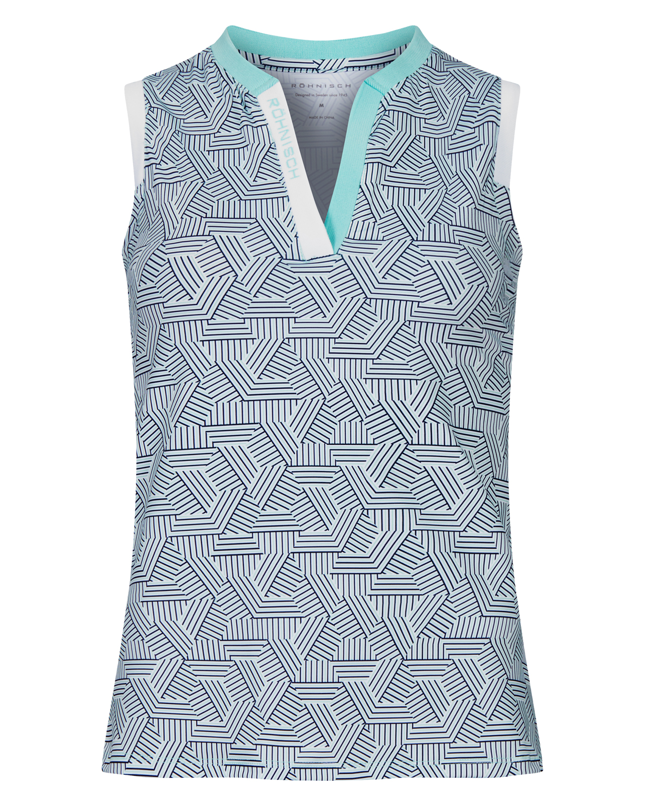 Abby, Ermeløs polo, Dame - hexagon_mint