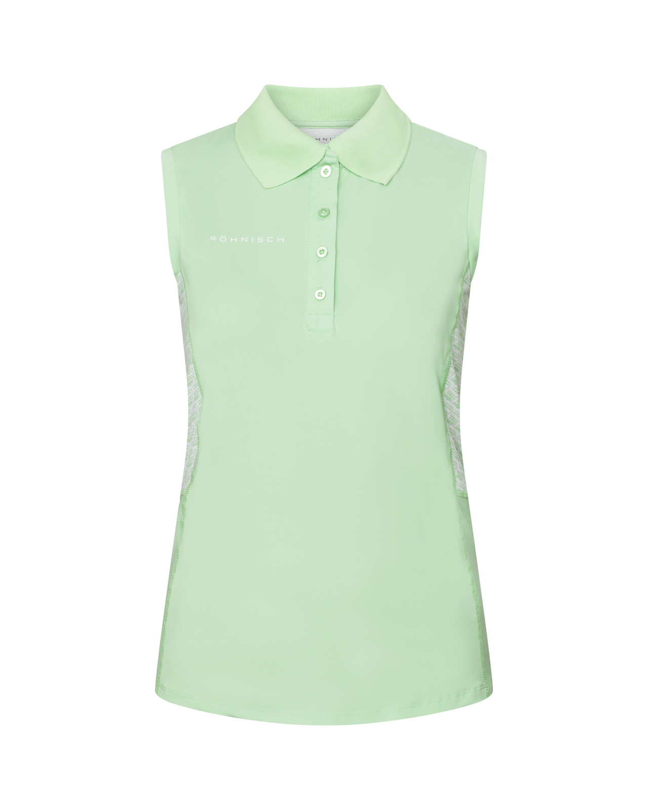 Nicky, Ermeløs polo, Dame - monogram_green_ash